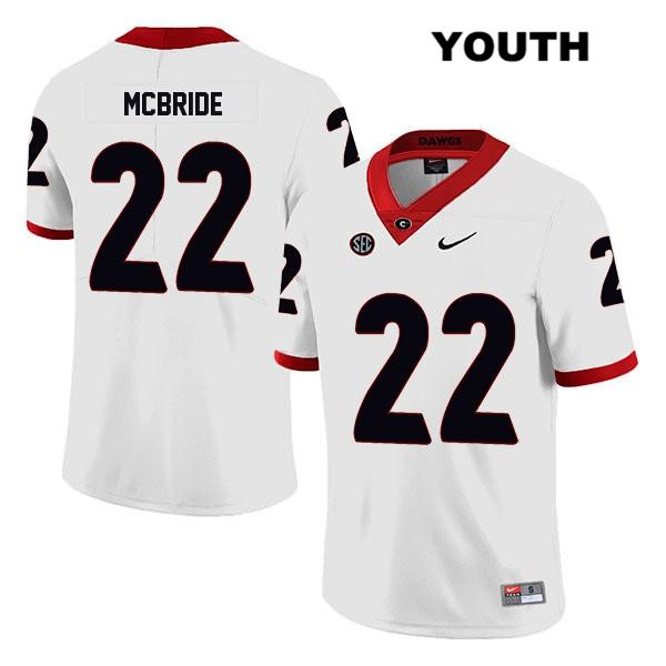 Georgia Bulldogs Youth Nate McBride #22 NCAA Legend Authentic White Nike Stitched College Football Jersey MQL1756KY